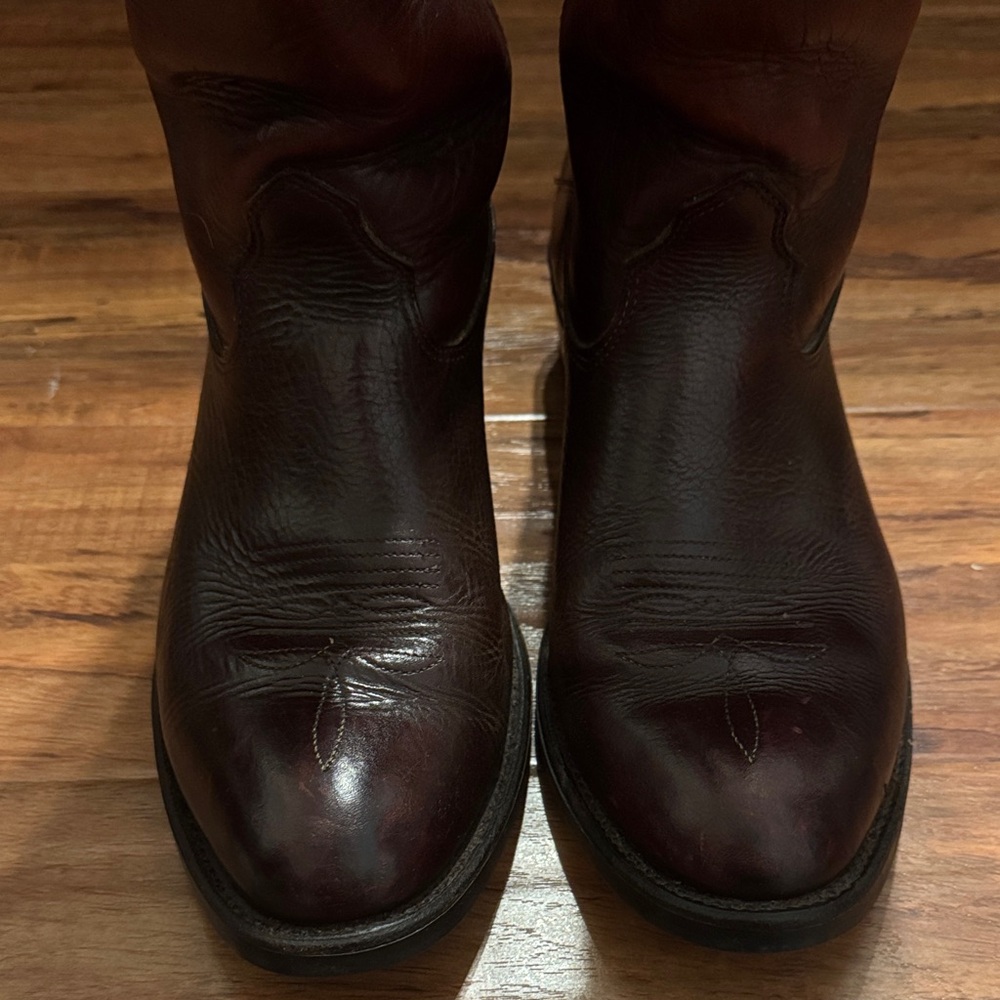 Double H Rich Brown Leather Boots - Picture 2 of 5